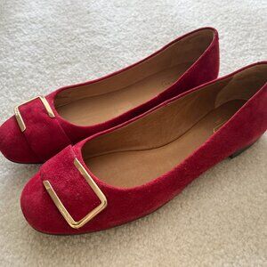 Coach Red Suede Flats Size 7